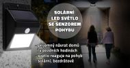 Solární venkovní LED osvětlení s pohybovým senzorem